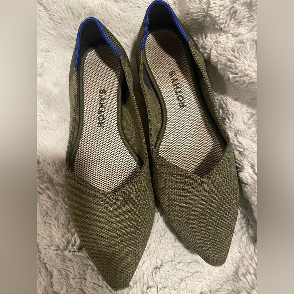 Rothy’s the Point, Army Green, Size 8